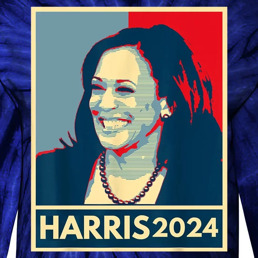 Kamala Harris 2024 Retro Usa Election Tie-Dye Long Sleeve Shirt