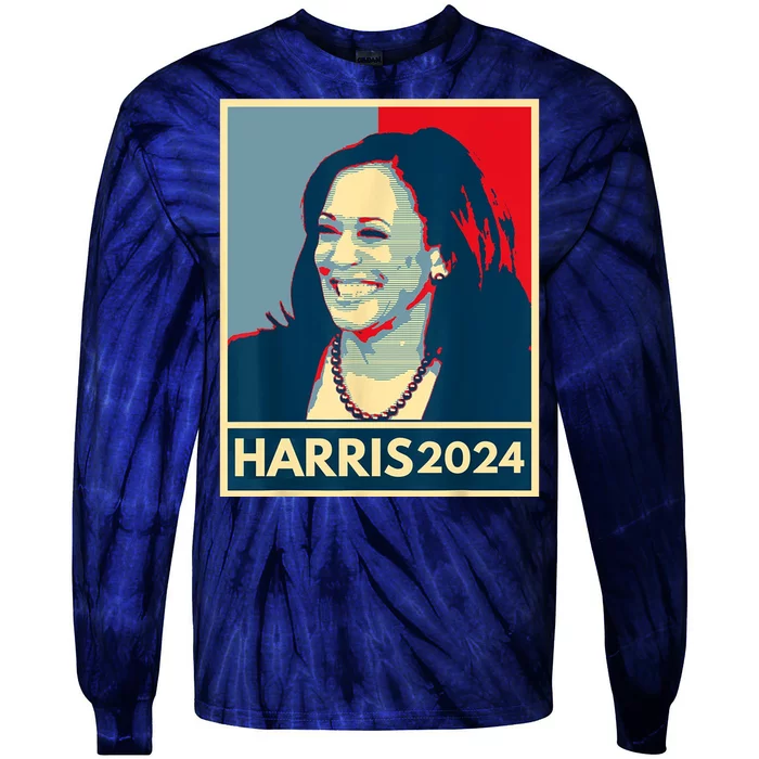 Kamala Harris 2024 Retro Usa Election Tie-Dye Long Sleeve Shirt