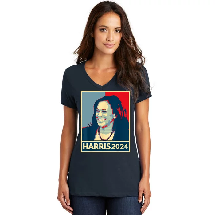 Kamala Harris 2024 Retro Usa Election Women's V-Neck T-Shirt