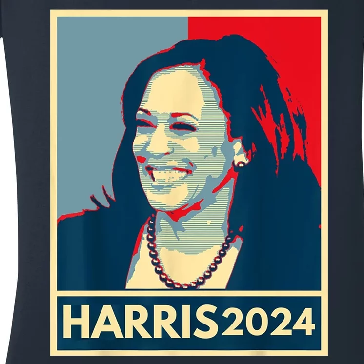 Kamala Harris 2024 Retro Usa Election Women's V-Neck T-Shirt