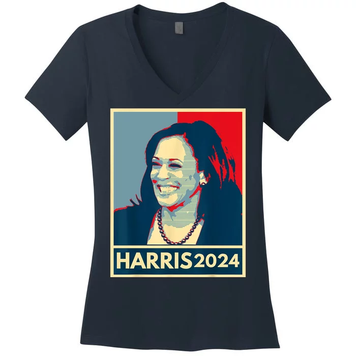 Kamala Harris 2024 Retro Usa Election Women's V-Neck T-Shirt