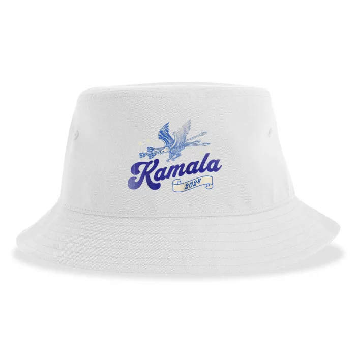 Kamala Harris 2024 For President Patriotic Campaign Raglan Sustainable Bucket Hat