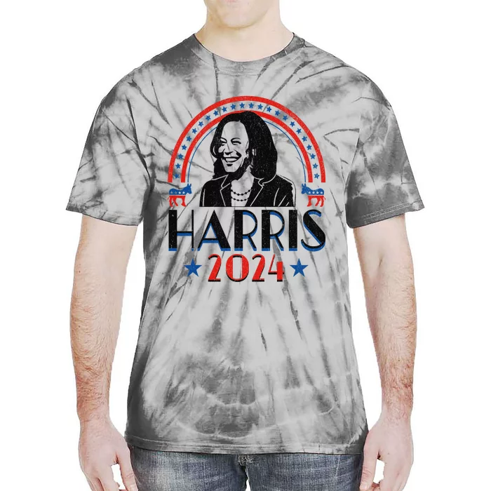 Kamala Harris 2024 Madam President Retro Vote Democrat Women Tie-Dye T-Shirt