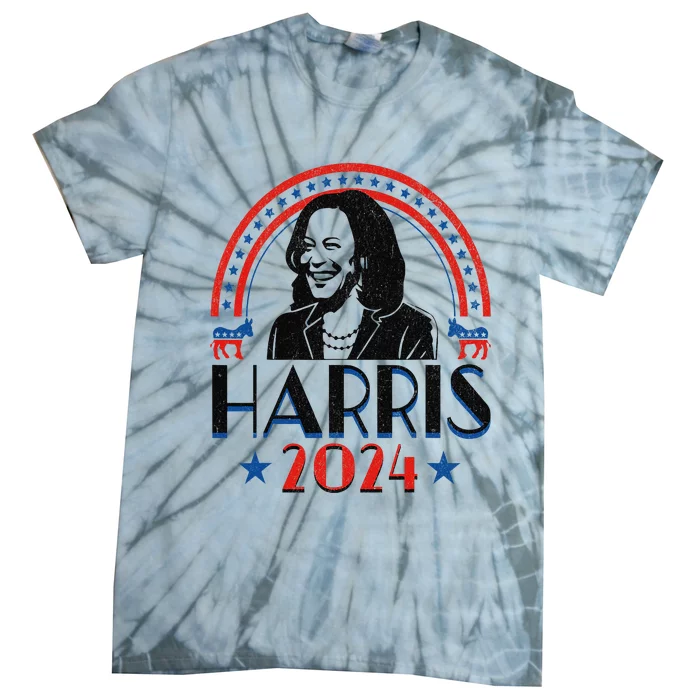 Kamala Harris 2024 Madam President Retro Vote Democrat Women Tie-Dye T-Shirt