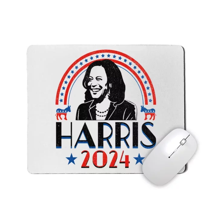 Kamala Harris 2024 Madam President Retro Vote Democrat Women Mousepad