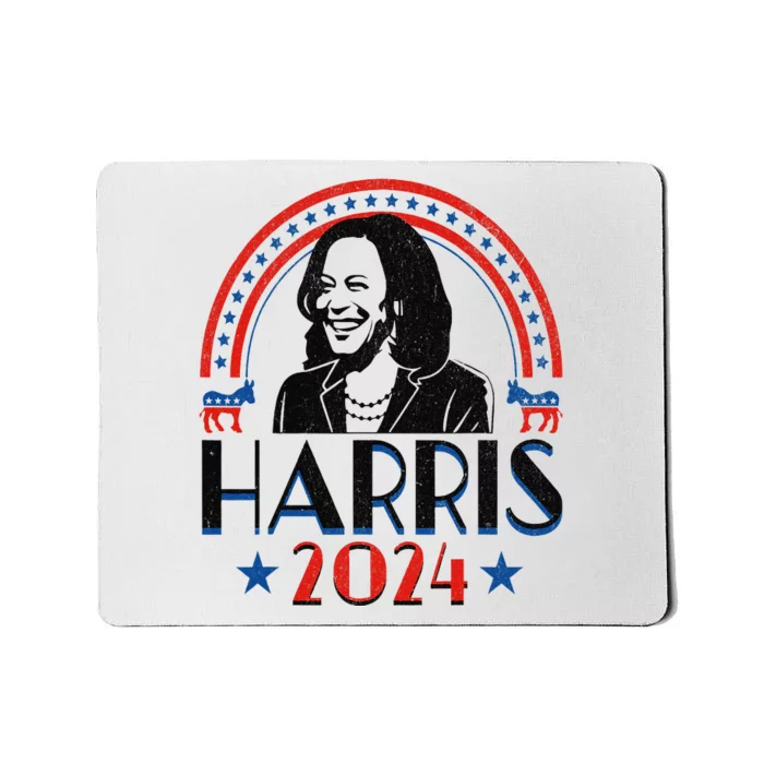 Kamala Harris 2024 Madam President Retro Vote Democrat Women Mousepad