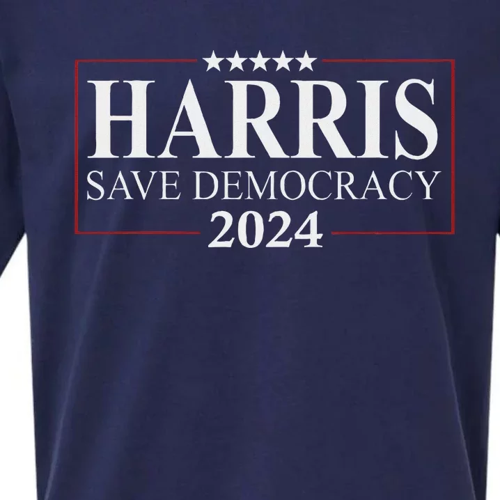 Kamala Harris 2024 Save Our Democracy Vote For President Sueded Cloud Jersey T-Shirt