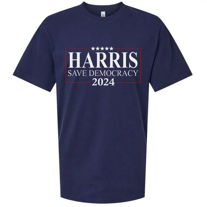 Kamala Harris 2024 Save Our Democracy Vote For President Sueded Cloud Jersey T-Shirt