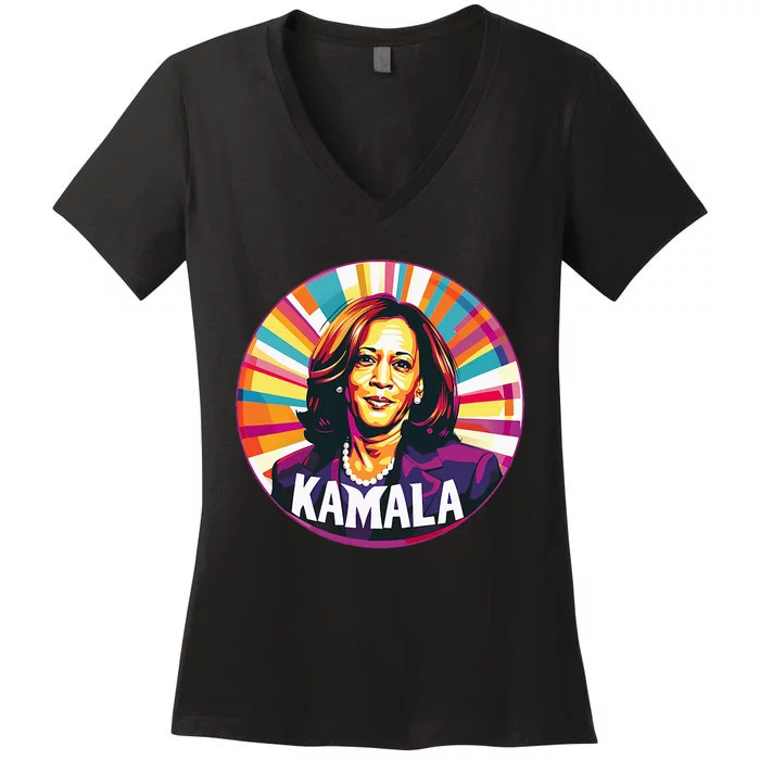 Kamala Harris 2024 24 Madam Vice President Women's V-Neck T-Shirt