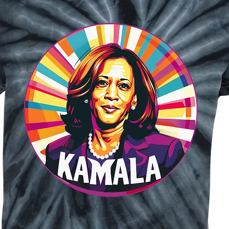 Kamala Harris 2024 24 Madam Vice President Kids Tie-Dye T-Shirt