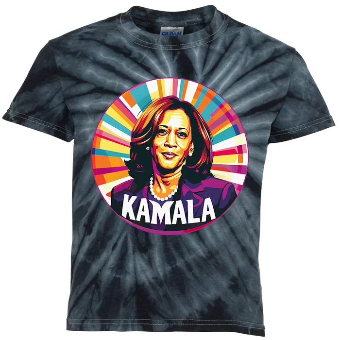 Kamala Harris 2024 24 Madam Vice President Kids Tie-Dye T-Shirt