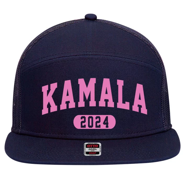 Kamala Harris 2024 President Varsity 7 Panel Mesh Trucker Snapback Hat