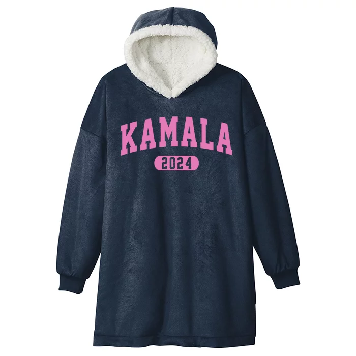 Kamala Harris 2024 President Varsity Hooded Wearable Blanket