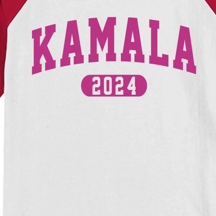 Kamala Harris 2024 President Varsity Kids Colorblock Raglan Jersey