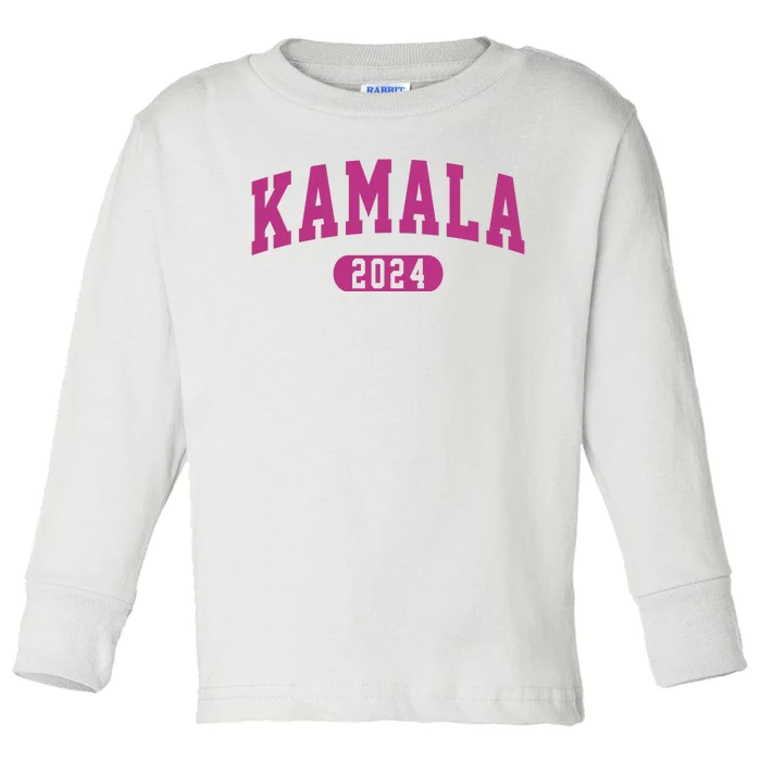 Kamala Harris 2024 President Varsity Toddler Long Sleeve Shirt