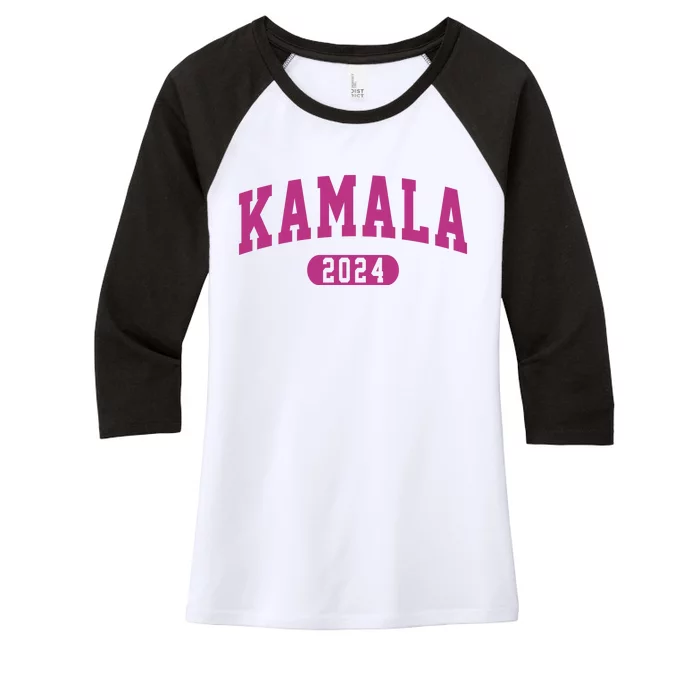 Kamala Harris 2024 President Varsity Women's Tri-Blend 3/4-Sleeve Raglan Shirt