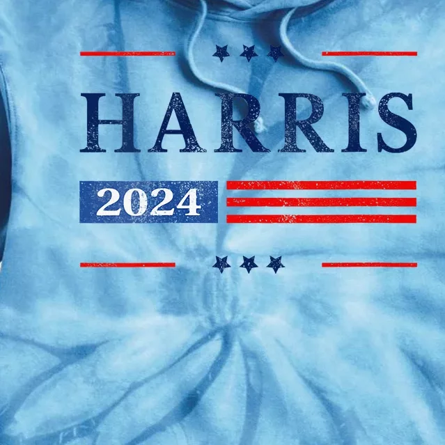 Kamala Harris 2024 Harris 2024 For President American Flag Tie Dye Hoodie