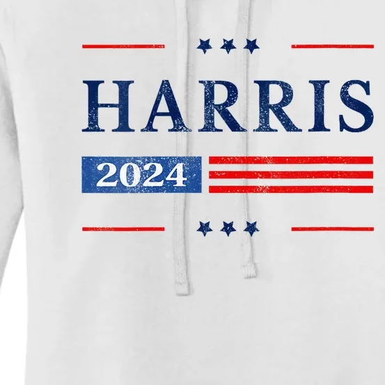 Kamala Harris 2024 Harris 2024 For President American Flag Women's Pullover Hoodie