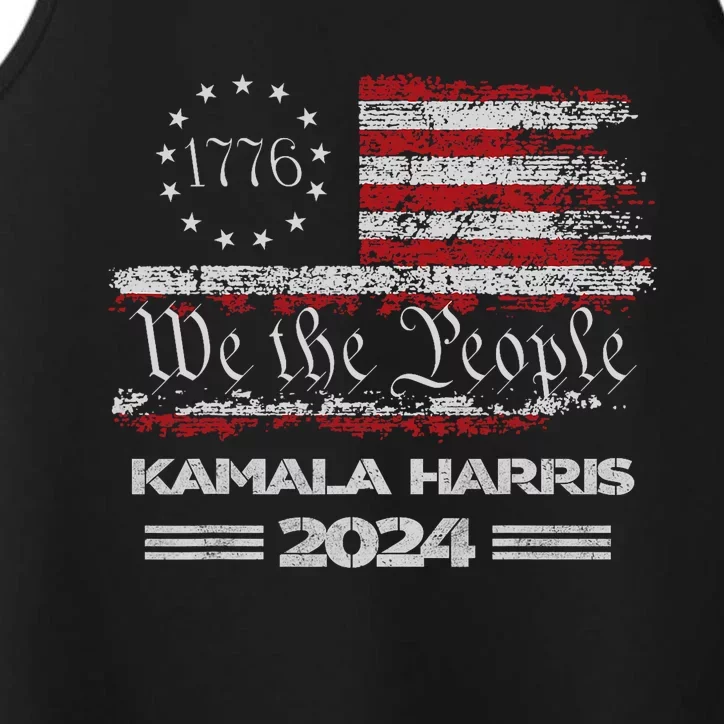 Kamala Harris 2024 Us Flag Democratic President Performance Tank