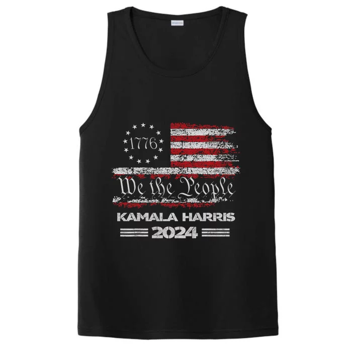 Kamala Harris 2024 Us Flag Democratic President Performance Tank