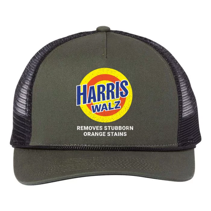 Kamala Harris 2024 Removes Stubborn Orange Stains Humorous Gift Retro Rope Trucker Hat Cap