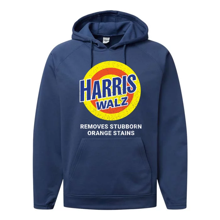 Kamala Harris 2024 Removes Stubborn Orange Stains Humorous Gift Performance Fleece Hoodie