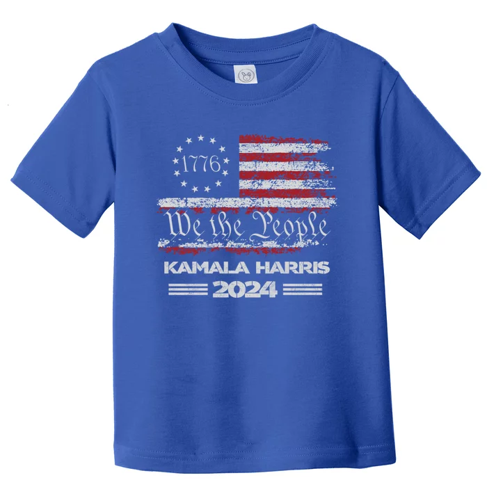 Kamala Harris 2024 Us Flag Democratic President Gift Toddler T-Shirt