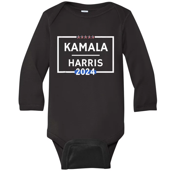 Kamala Harris 2024 For President Is Democratic Party Baby Long Sleeve Bodysuit