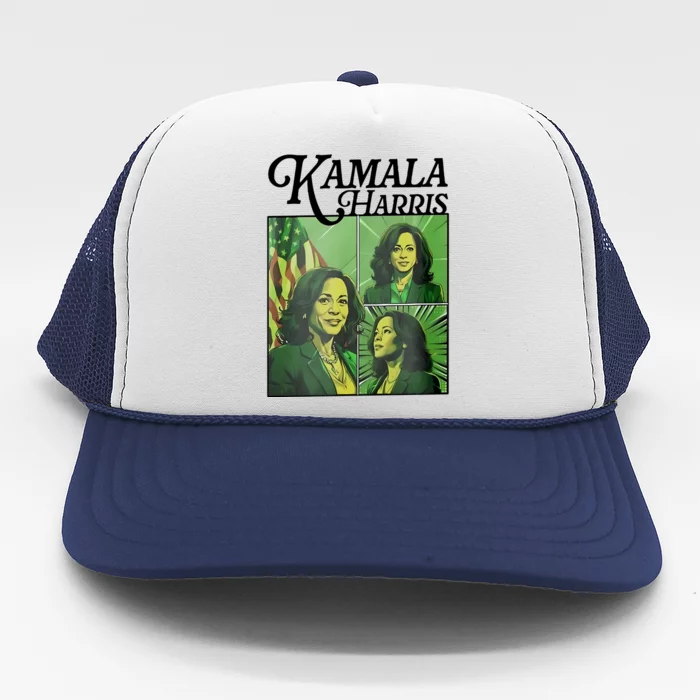 Kamala Harris 24 For The People Green Trucker Hat