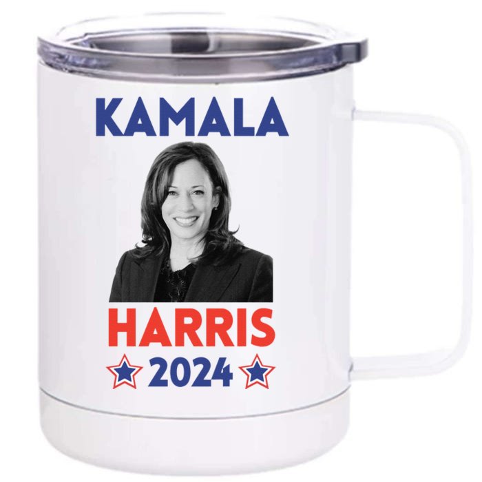 Kamala Harris 2024 T Kamala For President Democrat Gift Front & Back 12oz Stainless Steel Tumbler Cup