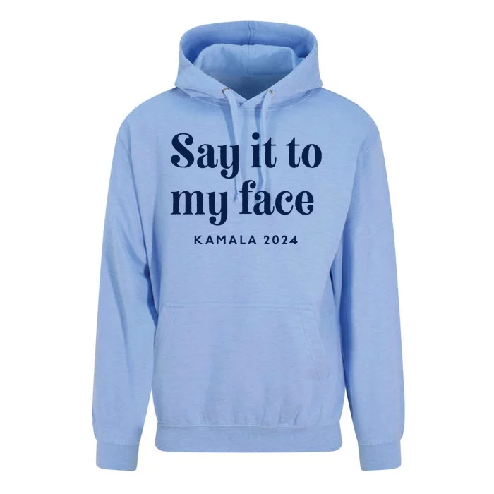 Kamala Harris 2024 Say It To My Face Debate Me Unisex Surf Hoodie