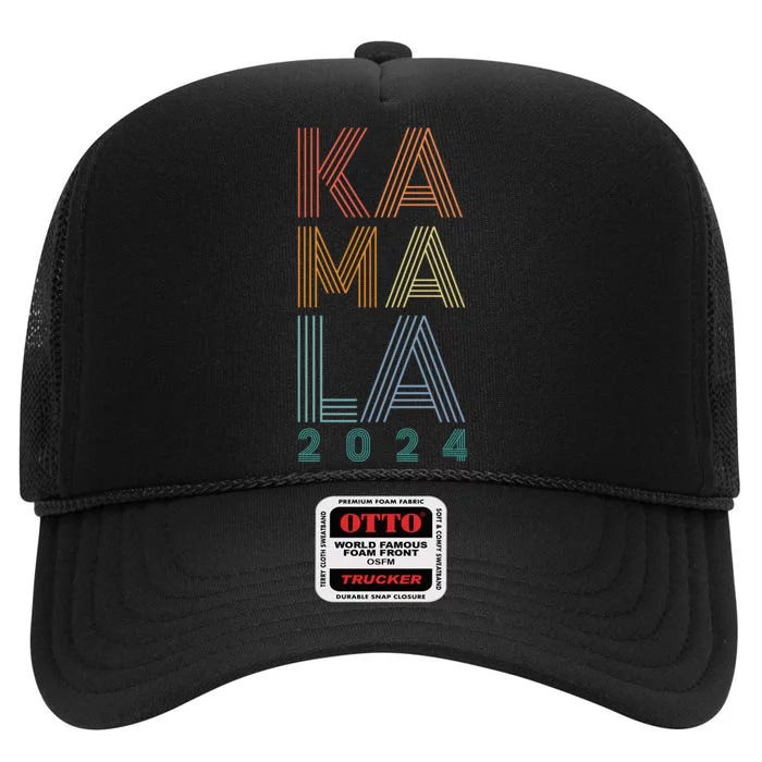 Kamala Harris 2024 Presidential Election High Crown Mesh Trucker Hat