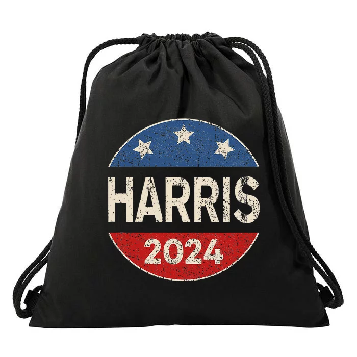 Kamala Harris 2024 For President Button Election Drawstring Bag