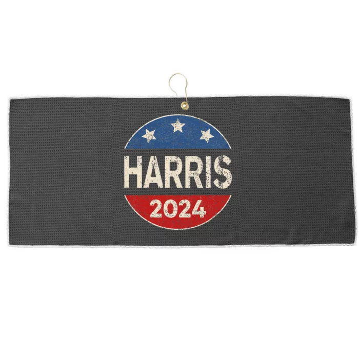 Kamala Harris 2024 For President Button Election Large Microfiber Waffle Golf Towel