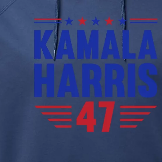 Kamala Harris 2024 Madam President Kamala Harris 47 Performance Fleece Hoodie