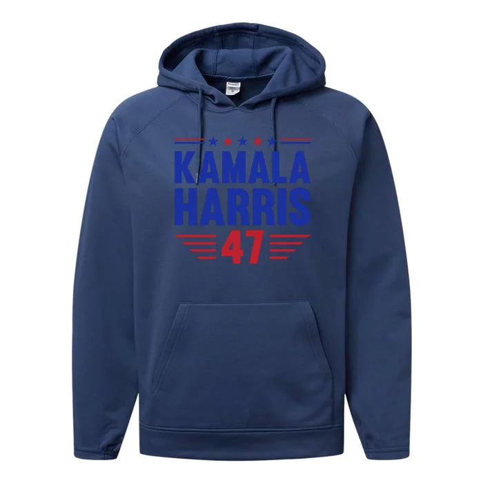 Kamala Harris 2024 Madam President Kamala Harris 47 Performance Fleece Hoodie