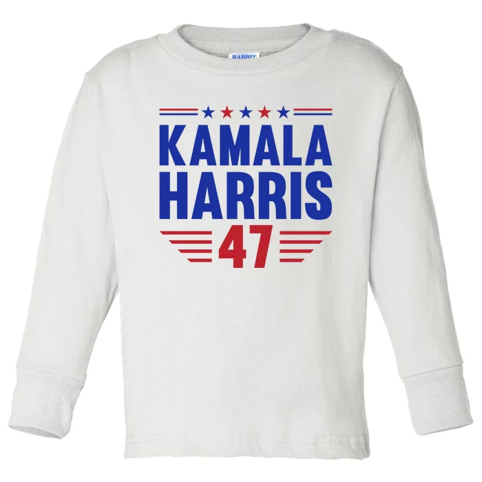 Kamala Harris 2024 Madam President Kamala Harris 47 Toddler Long Sleeve Shirt