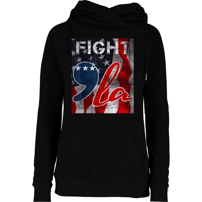 Kamala Harris 2024 For President Retro Fight Poster Comma La Womens Funnel Neck Pullover Hood