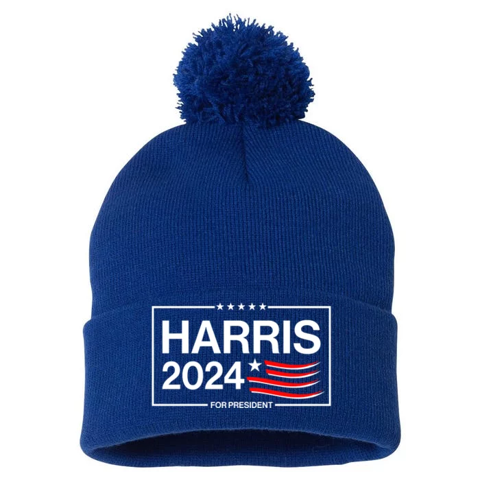 Kamala Harris 2024 For President Pom Pom 12in Knit Beanie