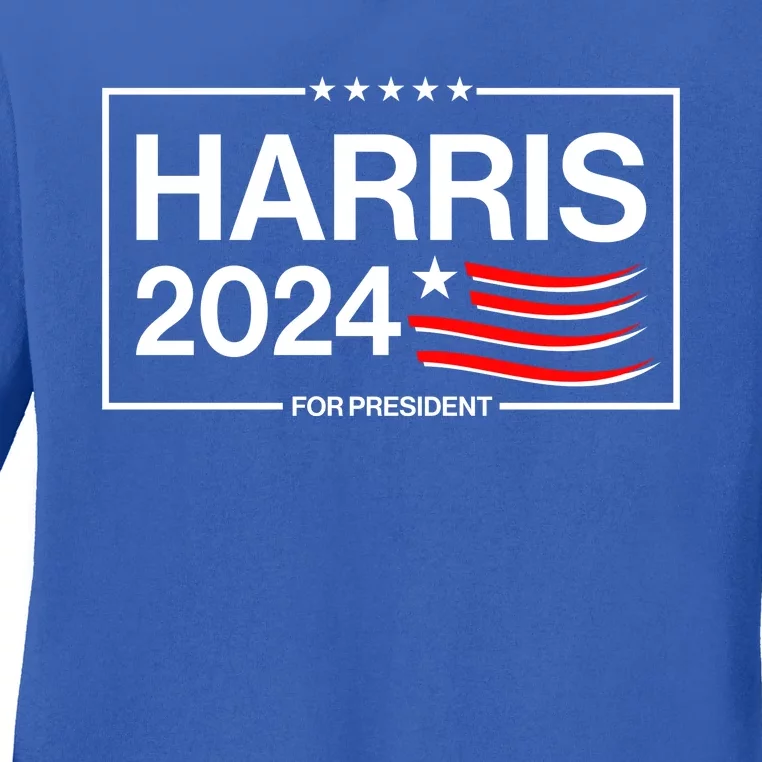 Kamala Harris 2024 For President Ladies Long Sleeve Shirt