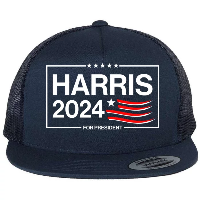 Kamala Harris 2024 For President Flat Bill Trucker Hat