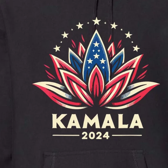 Kamala Harris 2024 Presidential Campaign American Lotus Premium Hoodie