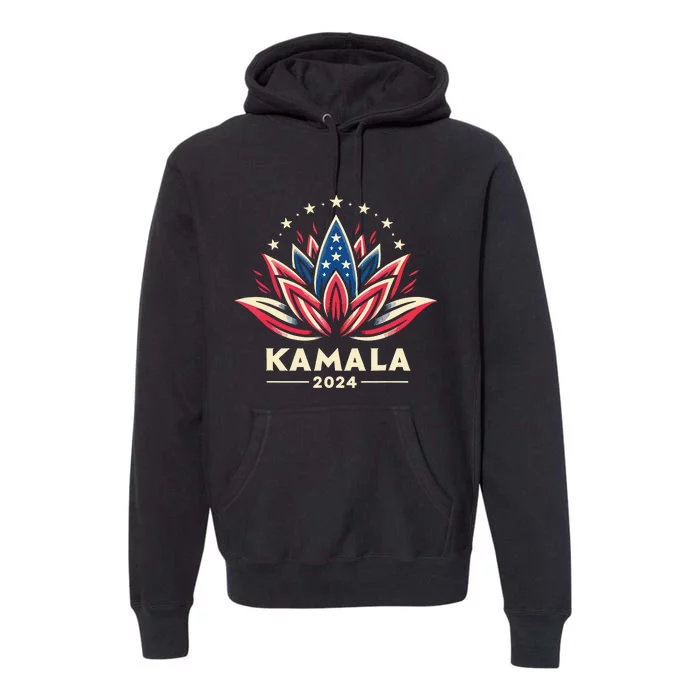 Kamala Harris 2024 Presidential Campaign American Lotus Premium Hoodie