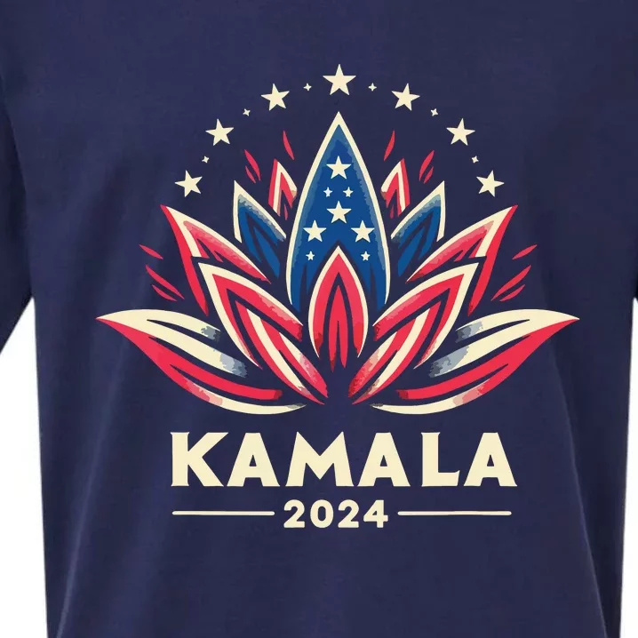 Kamala Harris 2024 Presidential Campaign American Lotus Sueded Cloud Jersey T-Shirt