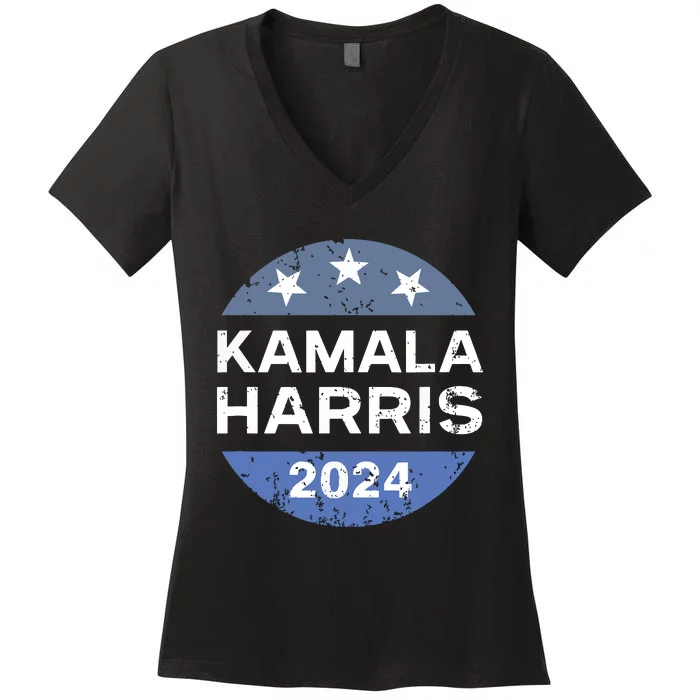 Kamala Harris 2024 Vintage Button Women's V-Neck T-Shirt