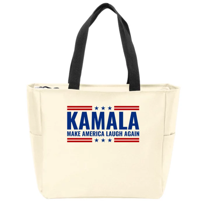 Kamala Harris 2024 Make America Laugh Again Zip Tote Bag