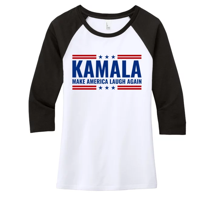 Kamala Harris 2024 Make America Laugh Again Women's Tri-Blend 3/4-Sleeve Raglan Shirt