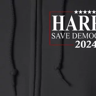 Kamala Harris 2024 Save Our Democracy Vote For President Full Zip Hoodie