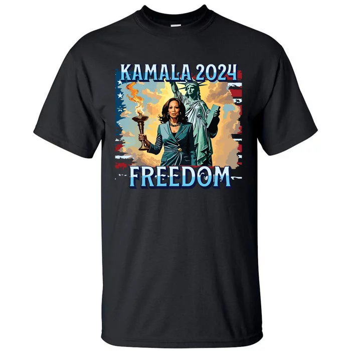 Kamala Harris 2024 For President Campaign Lady Liberty Torch Tall T-Shirt