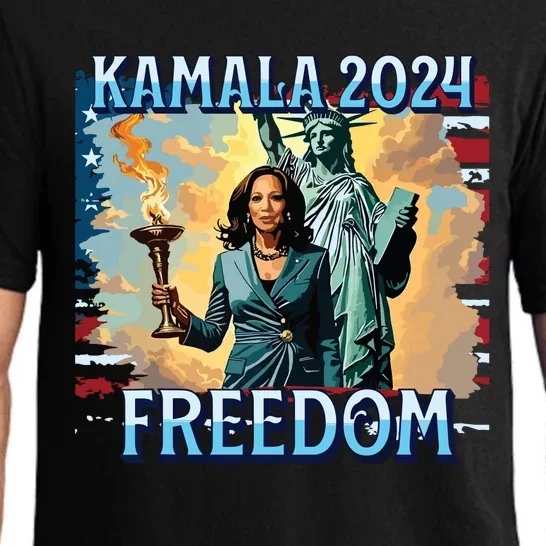 Kamala Harris 2024 For President Campaign Lady Liberty Torch Pajama Set